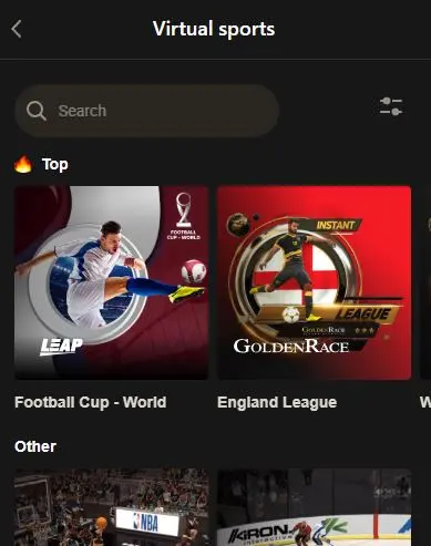 Parimatch virtual sports