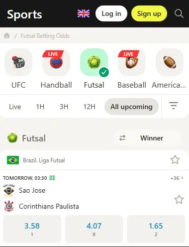 bet on futsal