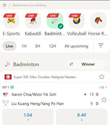 bet on badminton