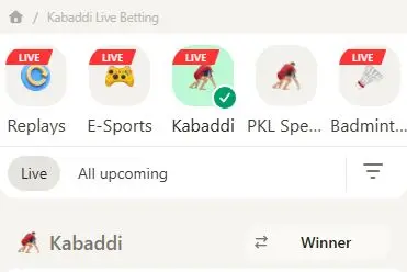 kabaddi betting Primatch