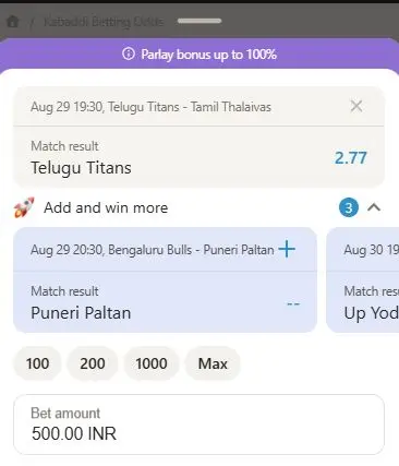 kabaddi betting Primatch