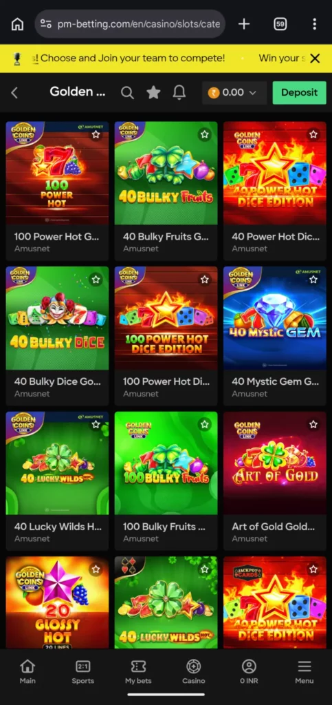 Variety of Slot Games at Parimatch