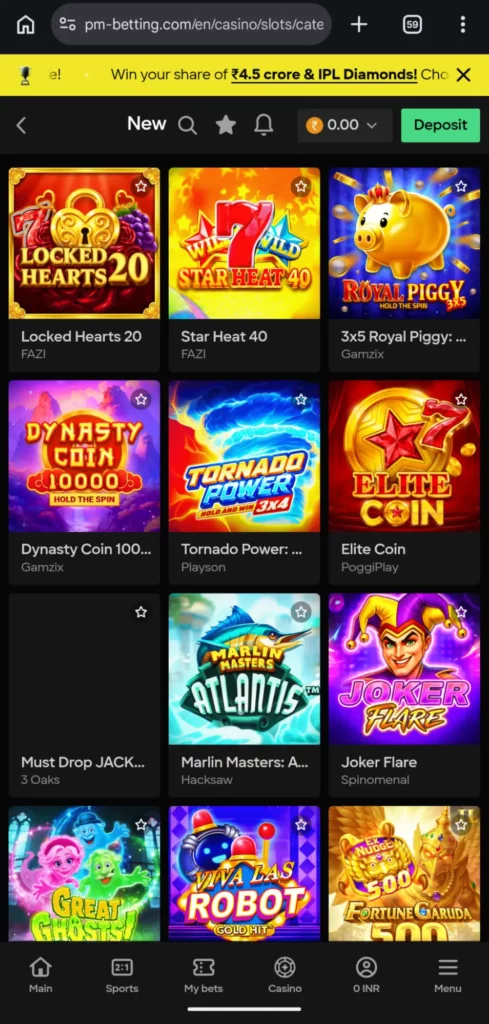 Brand New Slot Games at Parimatch