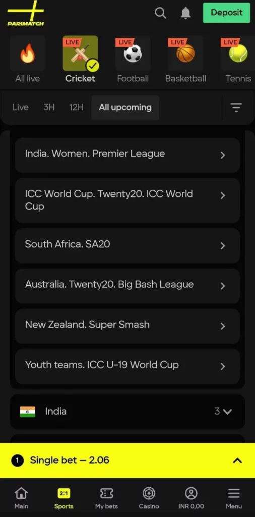 Parimatch Live cricket 